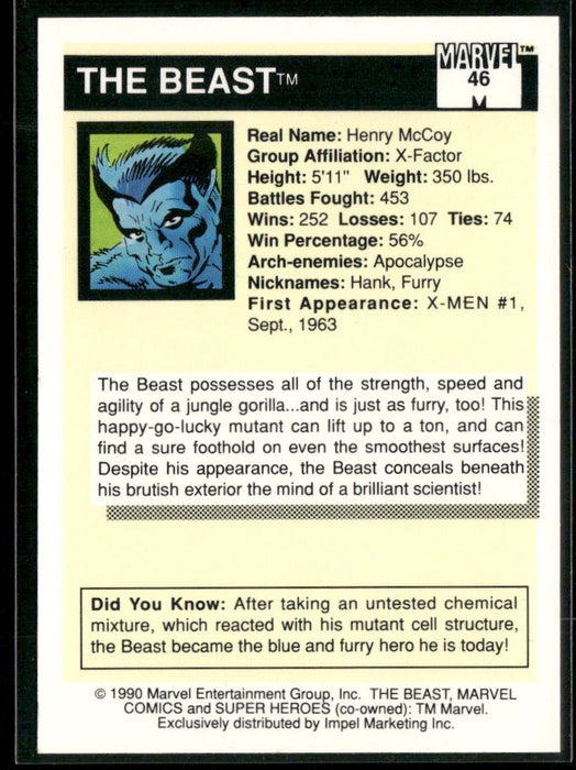 1990 Impel Marvel Universe #46 The Beast