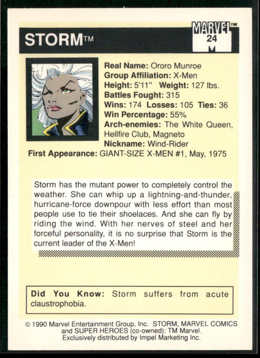 1990 Impel Marvel Universe #24 Storm