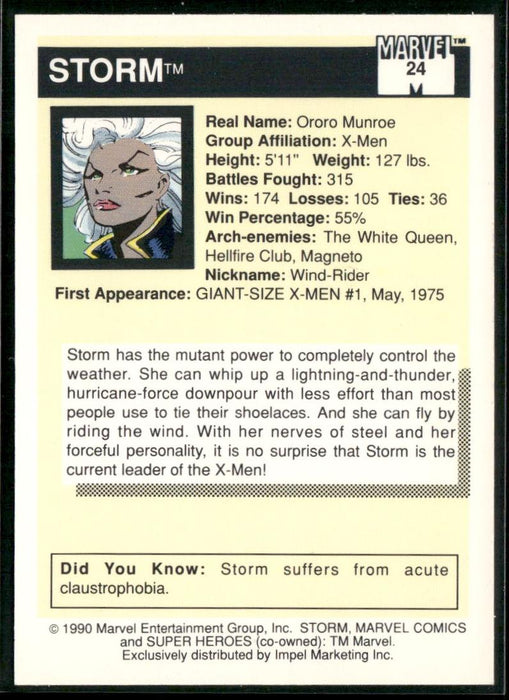 1990 Impel Marvel Universe #24 Storm