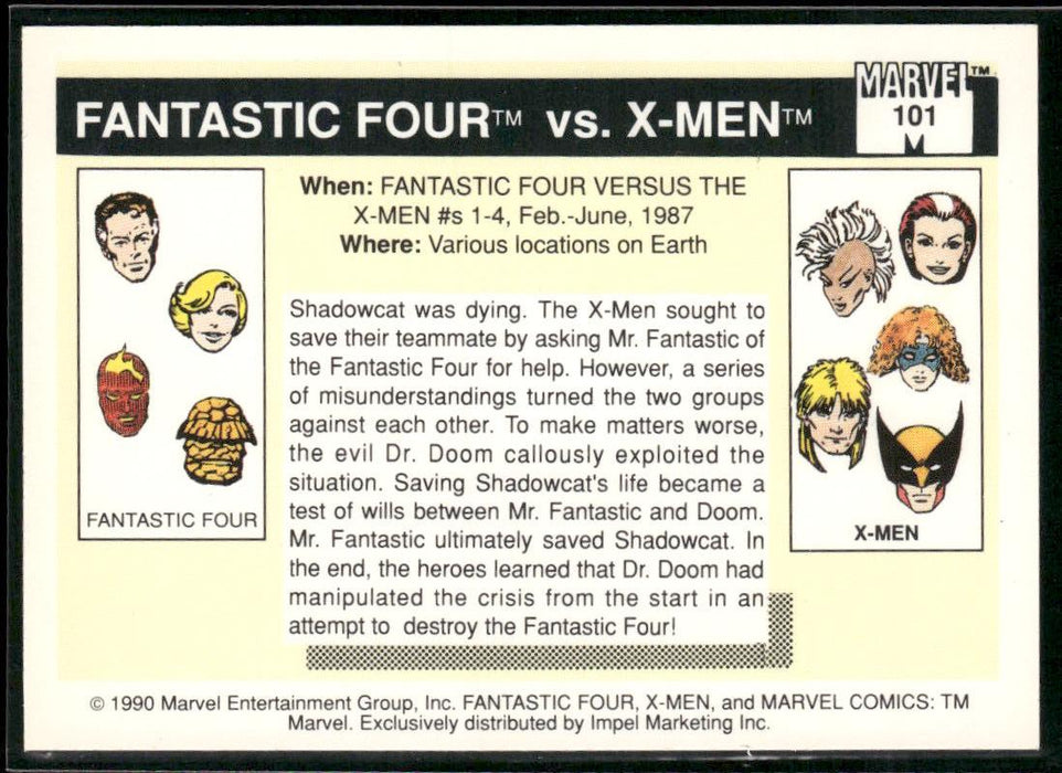 1990 Impel Marvel Universe #101 Fantastic Four vs. X-Men