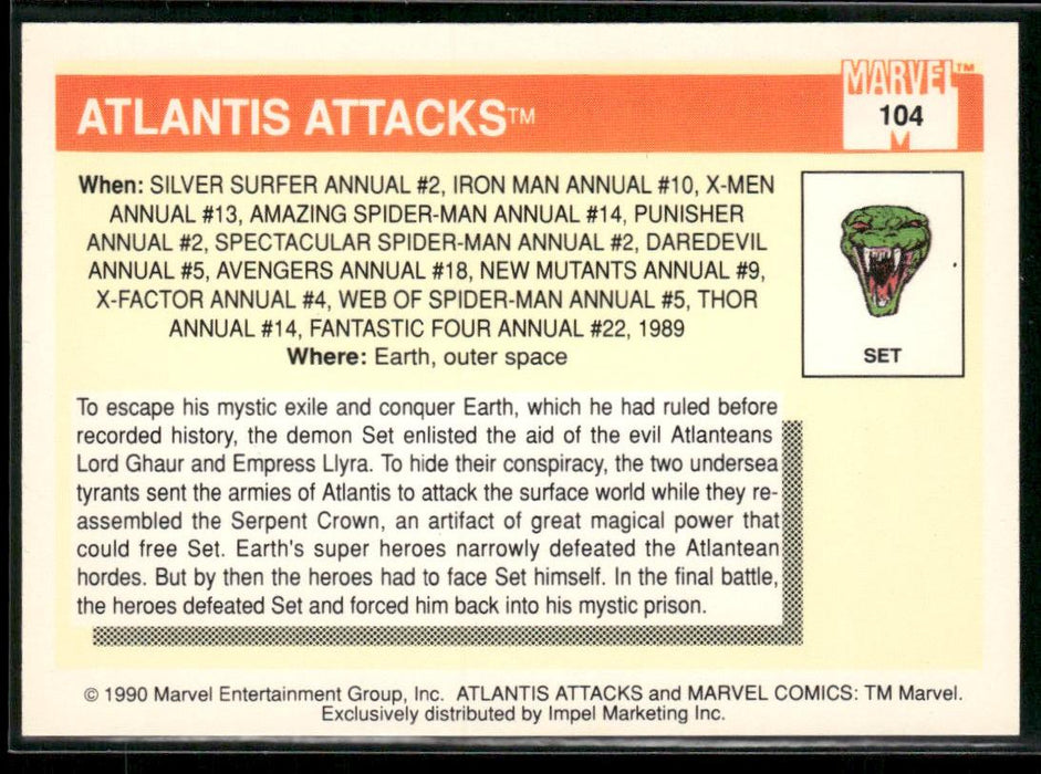 1990 Impel Marvel Universe #104 Atlantis Attacks