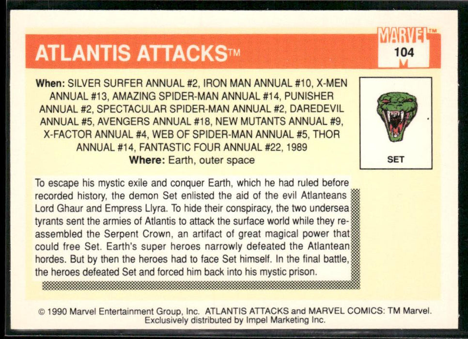 1990 Impel Marvel Universe #104 Atlantis Attacks