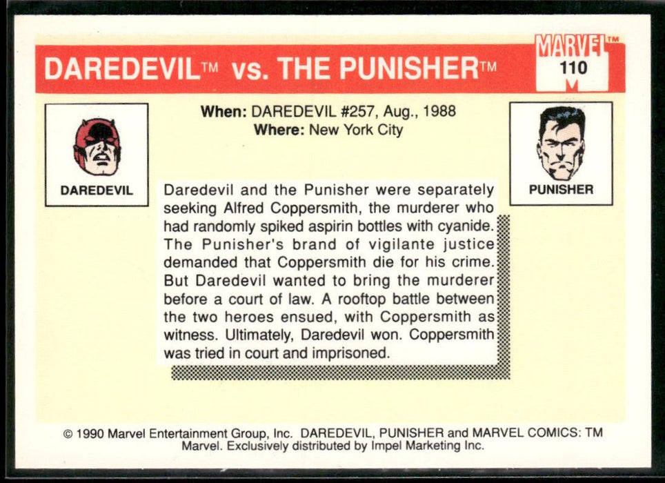 1990 Impel Marvel Universe #110 Daredevil vs. Punisher