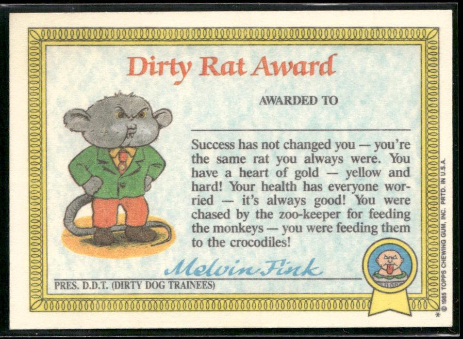 1985 Topps Garbage Pail Kids Series 1 #10b Geeky Gary