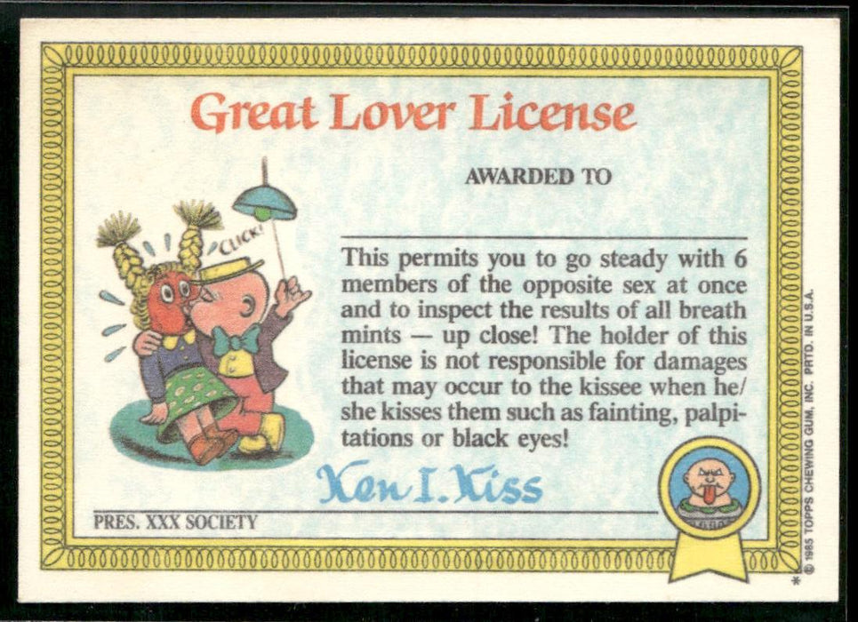 1985 Topps Garbage Pail Kids Series 1 #14b Jason Basin