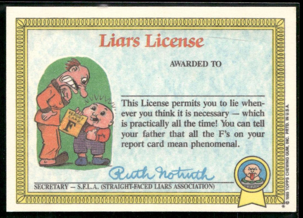 1985 Topps Garbage Pail Kids Series 1 #16a Weird Wendy