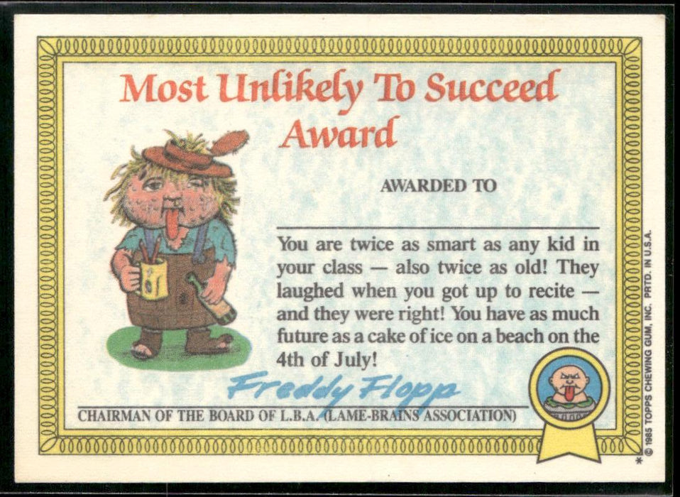 1985 Topps Garbage Pail Kids Series 1 #19a Corroded Carl