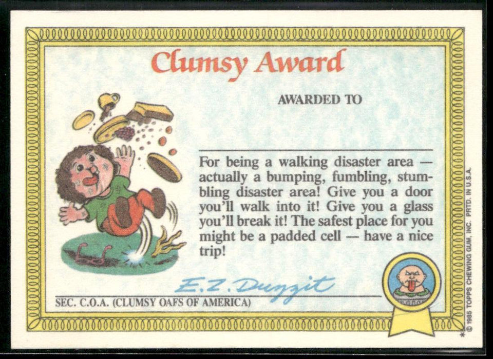 1985 Topps Garbage Pail Kids Series 1 #20a Swell Mel