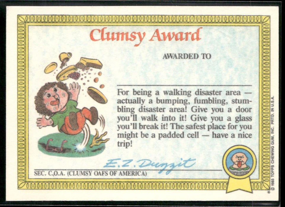 1985 Topps Garbage Pail Kids Series 1 #20b Dressy Jesse