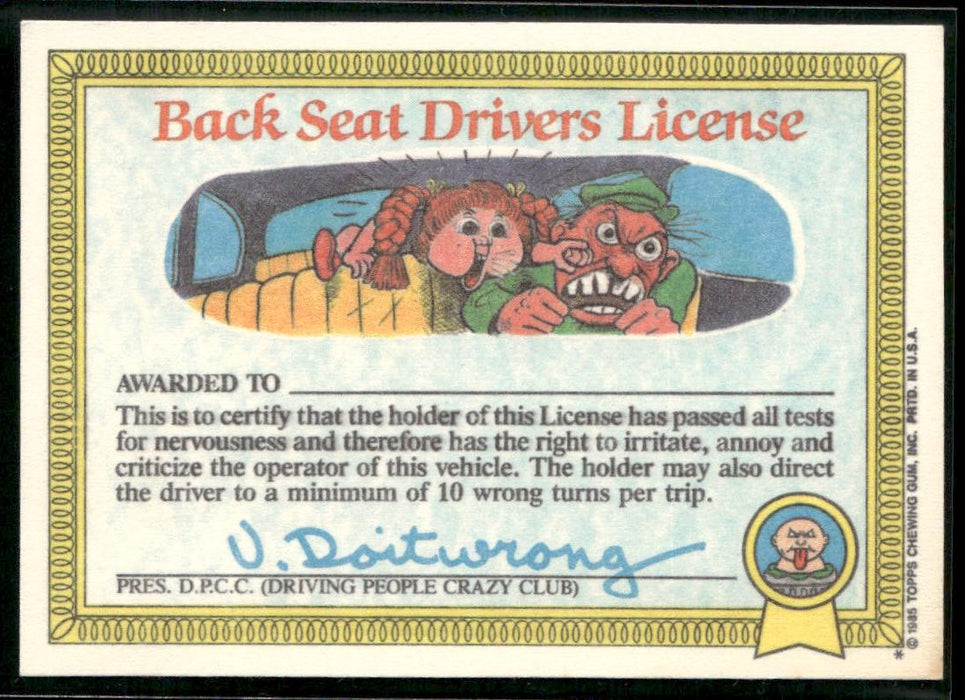 1985 Topps Garbage Pail Kids Series 1 #22b Stinky Stan