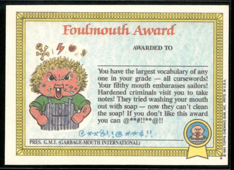 1985 Topps Garbage Pail Kids Series 1 #25a Creepy Carol