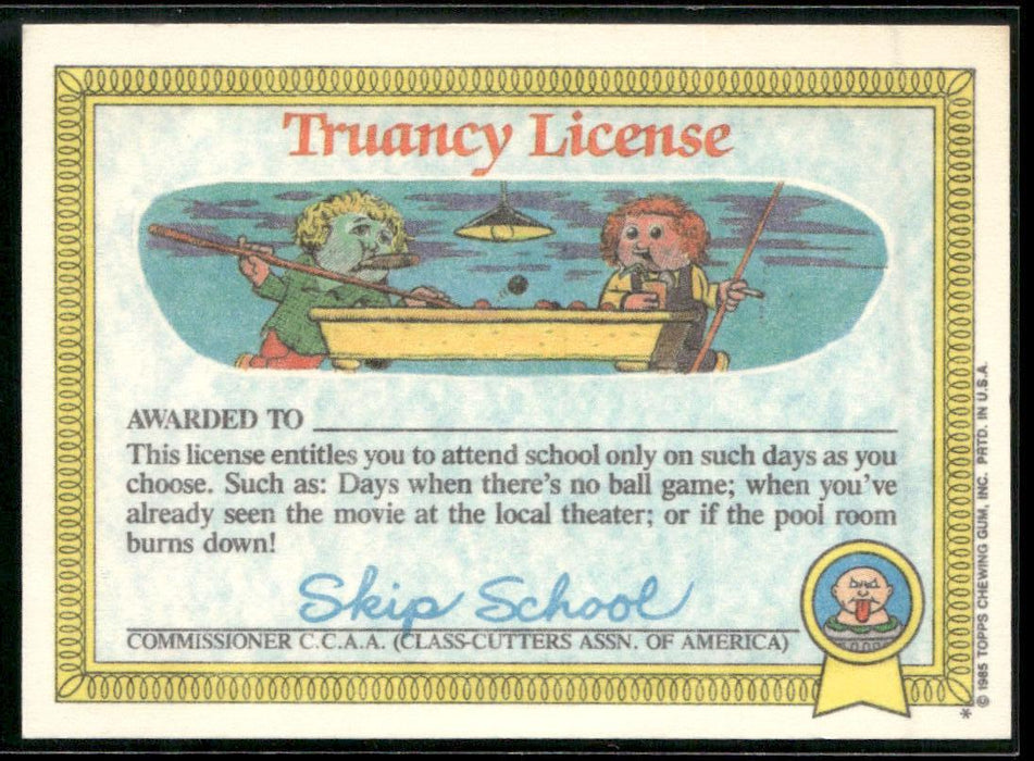 1985 Topps Garbage Pail Kids Series 1 #26b Fat Matt