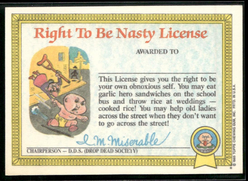 1985 Topps Garbage Pail Kids Series 1 #27b Jenny Genius