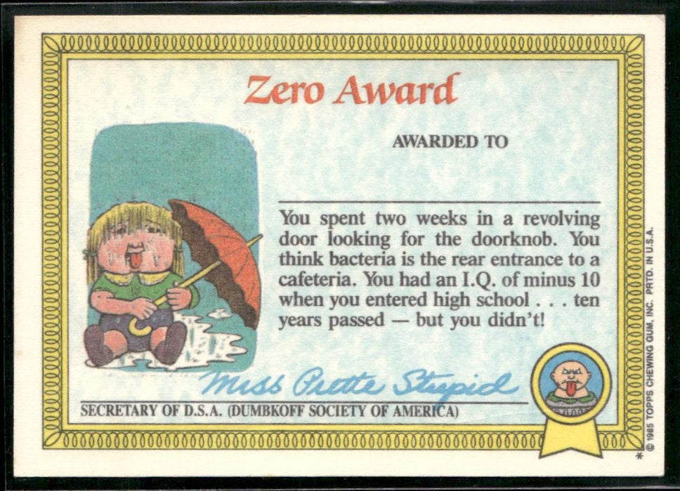 1985 Topps Garbage Pail Kids Series 1 #33a Mad Mike