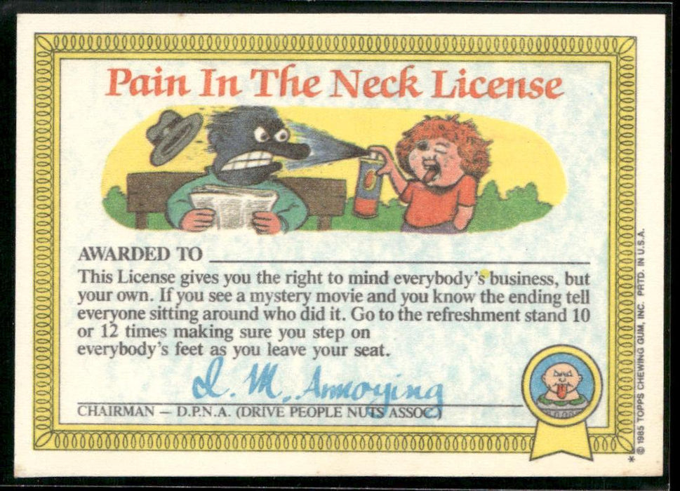 1985 Topps Garbage Pail Kids Series 1 #35b Rockin' Robert