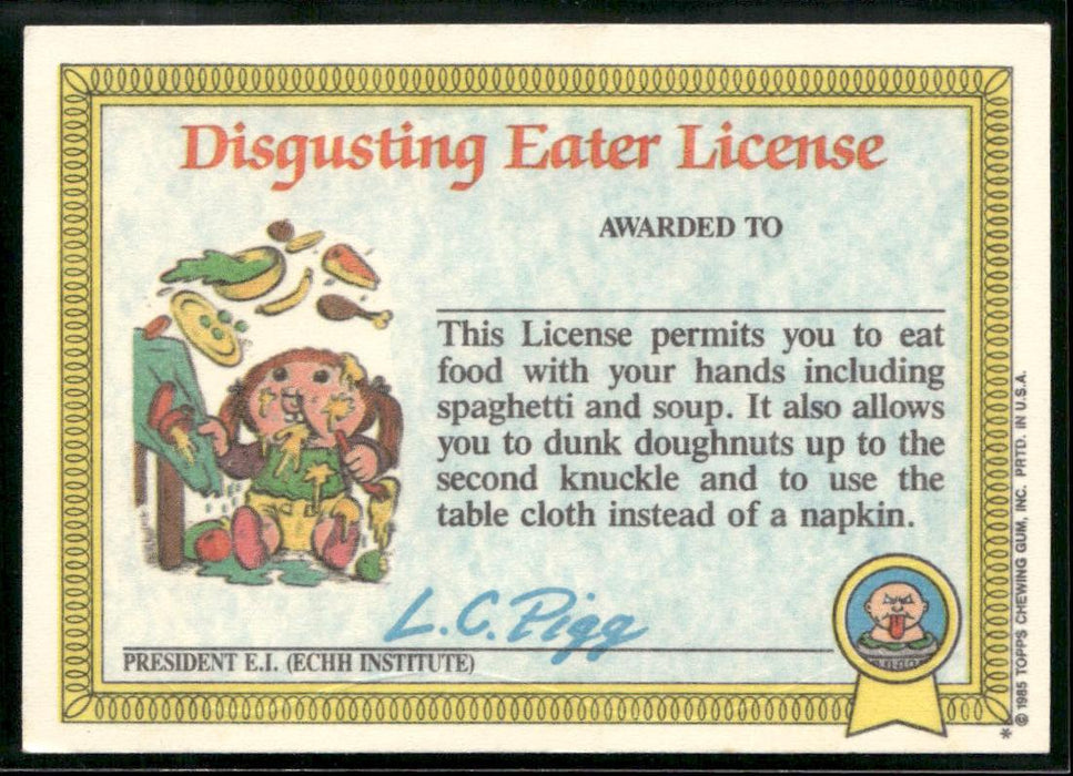 1985 Topps Garbage Pail Kids Series 1 #38a Slimy Sam