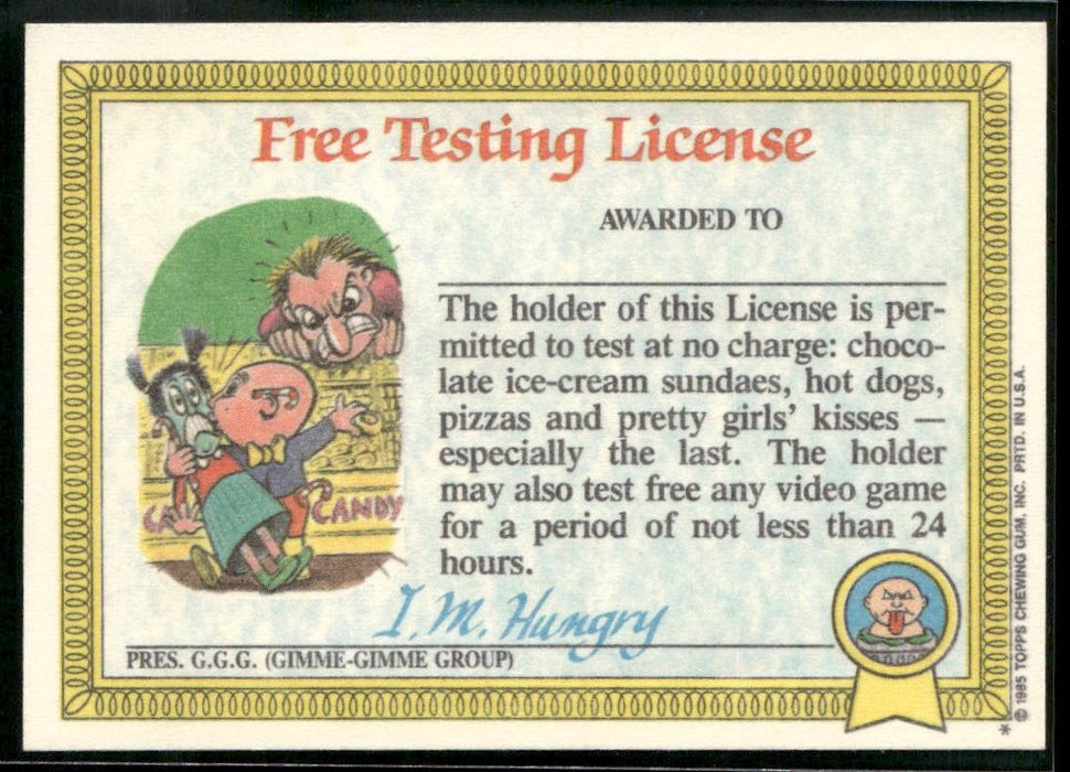 1985 Topps Garbage Pail Kids Series 1 #39b Green Jean