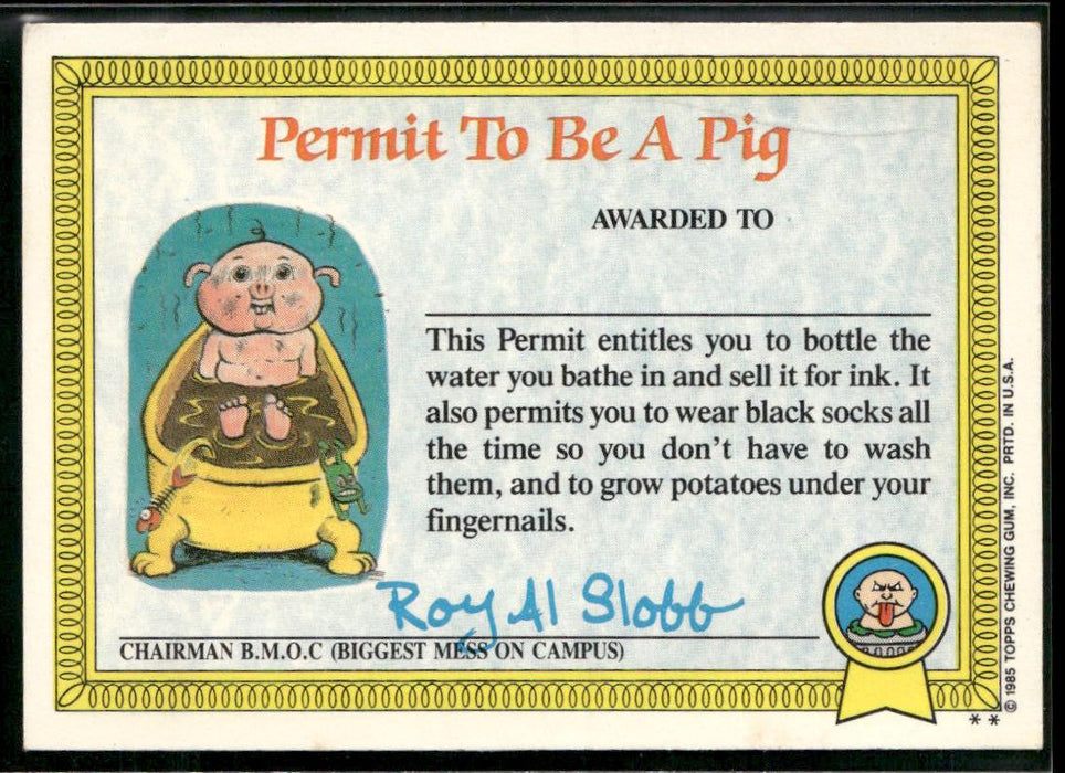 1985 Topps Garbage Pail Kids Series 1 #40b Damaged Don