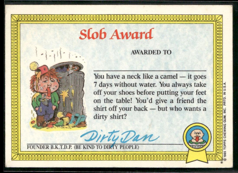 1985 Topps Garbage Pail Kids Series 1 #41b Joltin' Joe