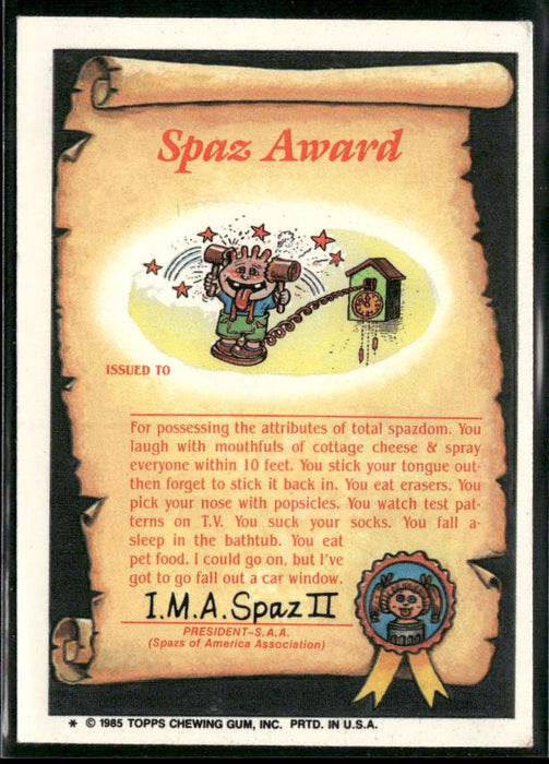 1985 Topps Garbage Pail Kids Series 2 #42a Patty Putty