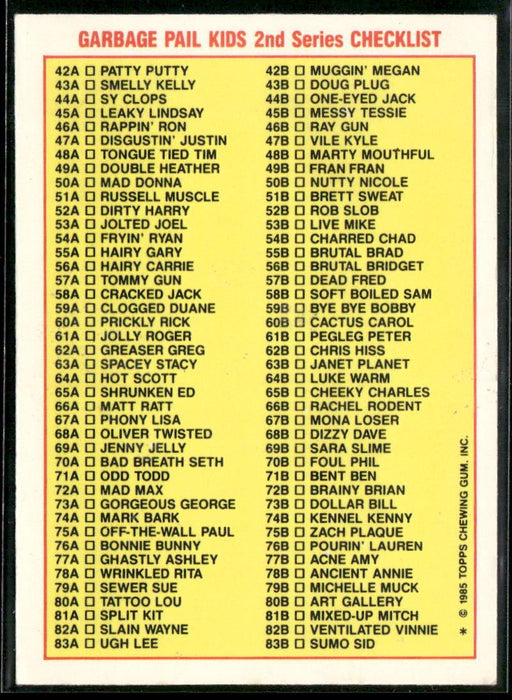 1985 Topps Garbage Pail Kids Series 2 #46 Rappin' Ron