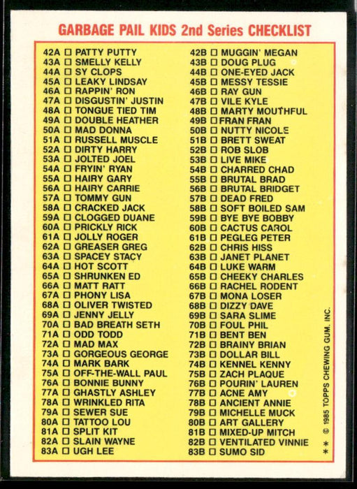 1985 Topps Garbage Pail Kids Series 2 #46b Ray Gun