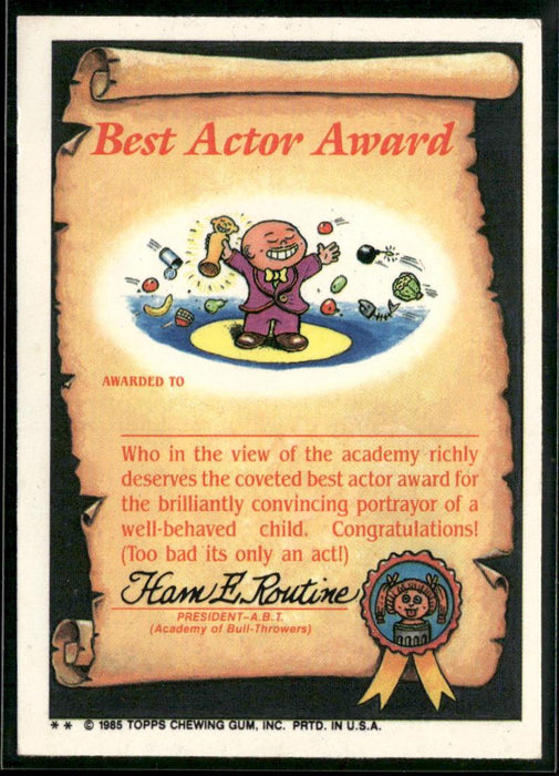 1985 Topps Garbage Pail Kids Series 2 #62b Chris Hiss