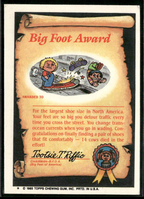 1985 Topps Garbage Pail Kids Series 2 #63a Spacey Stacy