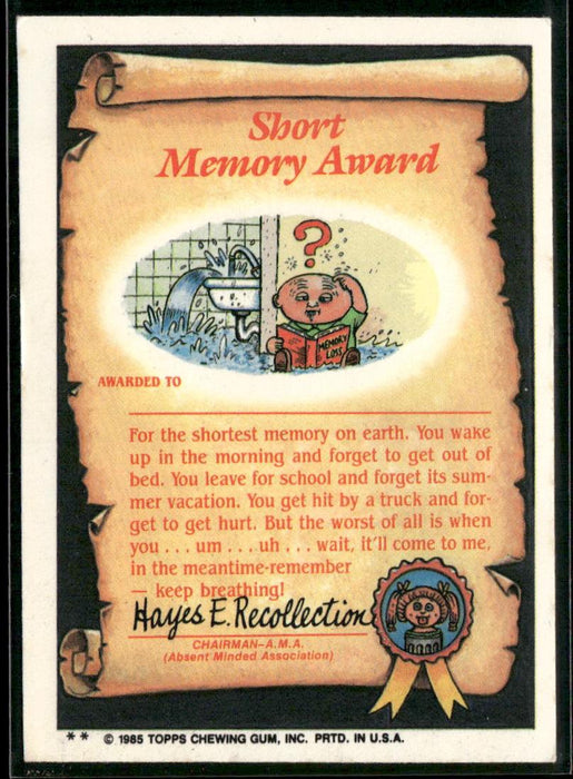 1985 Topps Garbage Pail Kids Series 2 #65b Cheeky Charles