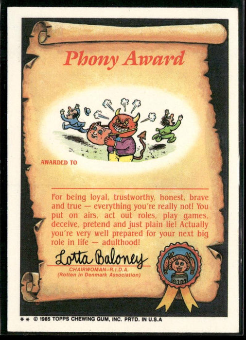 1985 Topps Garbage Pail Kids Series 2 #82b Ventilated Vinnie