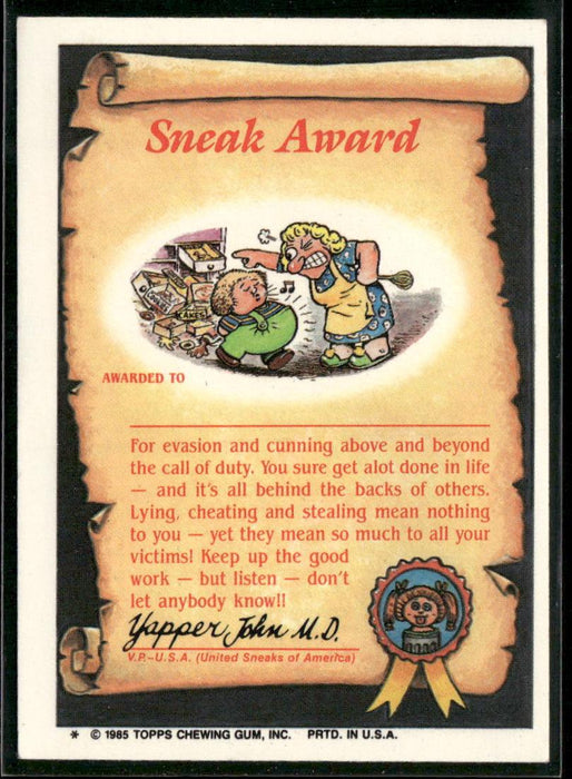 1985 Topps Garbage Pail Kids Series 2 #83a Ugh Lee