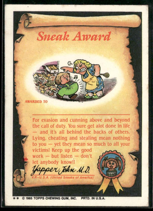 1985 Topps Garbage Pail Kids Series 2 #83b Sumo Sid