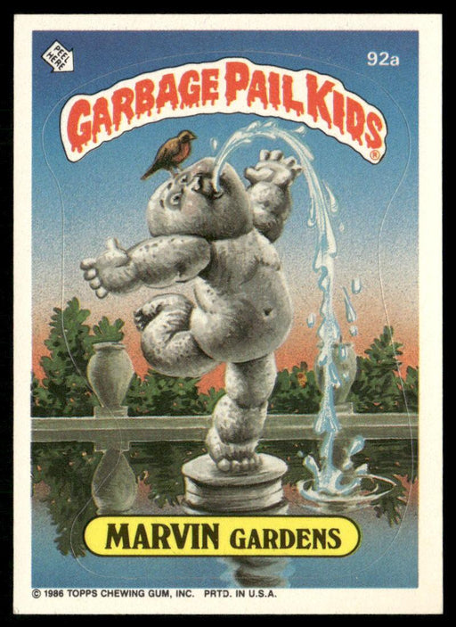 1986 Topps Garbage Pail Kids Series 3 #92a Marvin Gardens