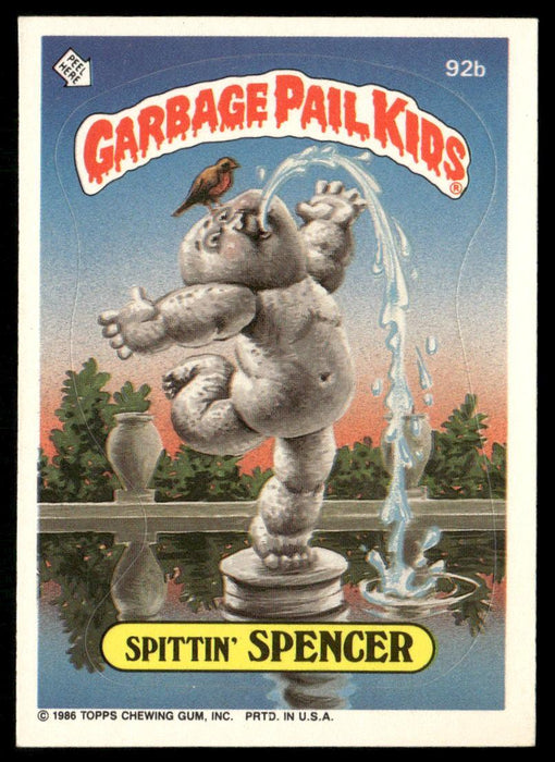 1986 Topps Garbage Pail Kids Series 3 #92b Spittin' Spencer