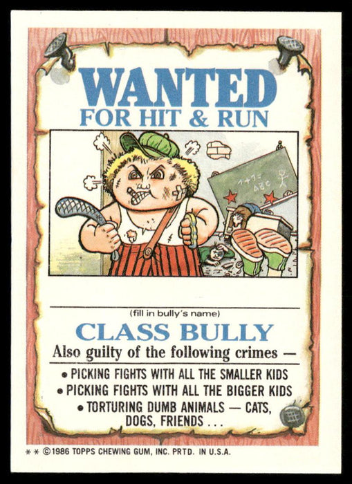 1986 Topps Garbage Pail Kids Series 3 #96a Distorted Dot