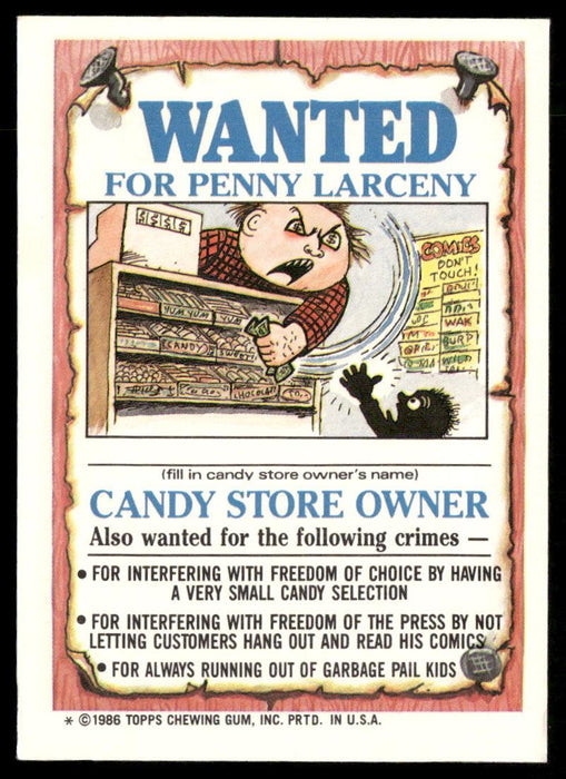 1986 Topps Garbage Pail Kids Series 3 #100a Ali Gator