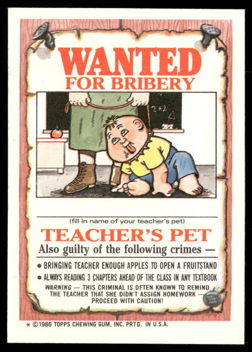 1986 Topps Garbage Pail Kids Series 3 #108a Smelly Sally