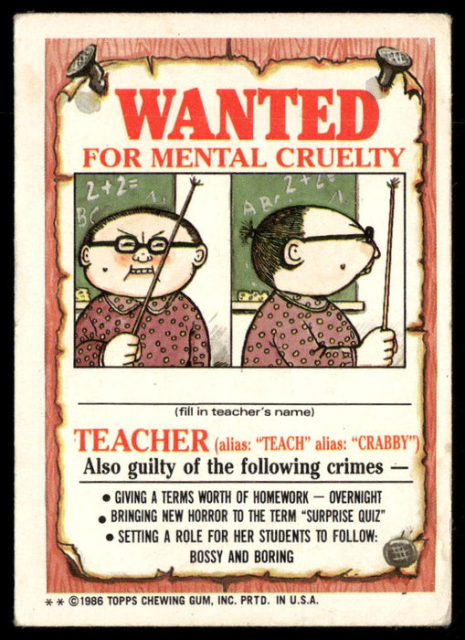 1986 Topps Garbage Pail Kids Series 3 #111a Target Margaret