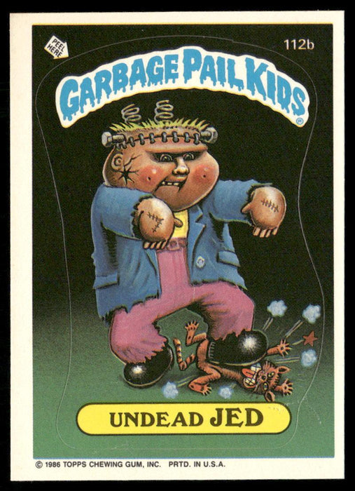 1986 Topps Garbage Pail Kids Series 3 #112b Undead Jed