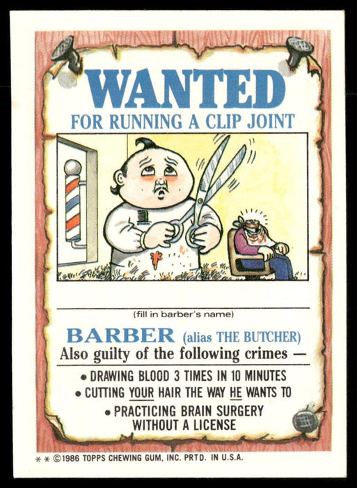 1986 Topps Garbage Pail Kids Series 3 #113a Alice Island