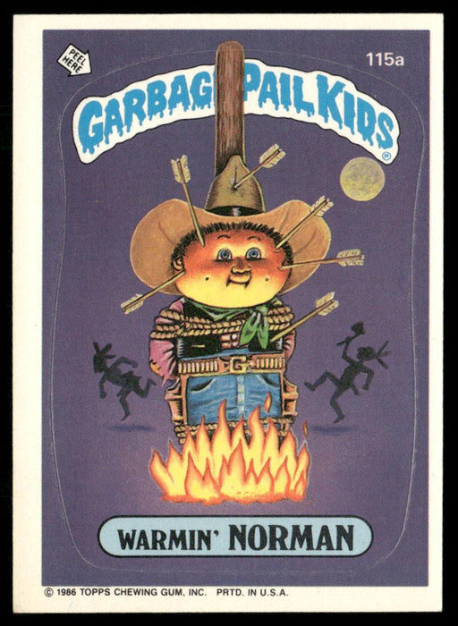 1986 Topps Garbage Pail Kids Series 3 #115a Warmin' Norman