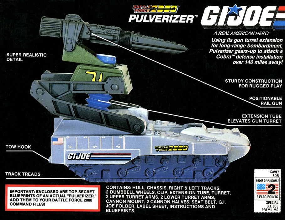GI Joe 1989 Pulverizer Parts