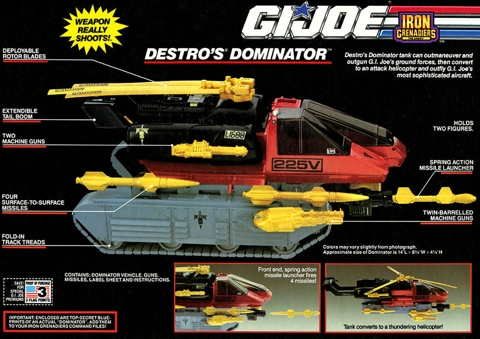 GI Joe 1990 Destro's Dominator Parts