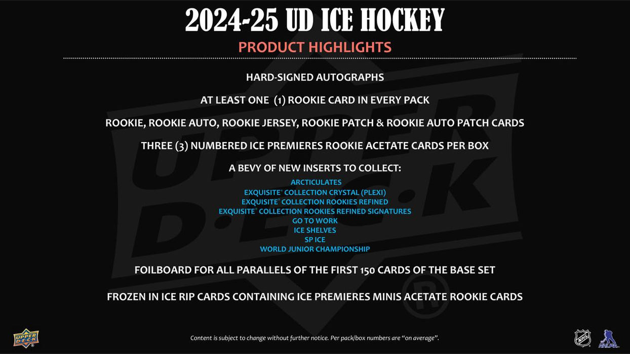 2024/25 Upper Deck Ice Hockey (Hobby) (Box)
