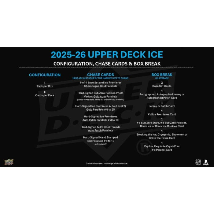 2025/26 Upper Deck Ice Hockey