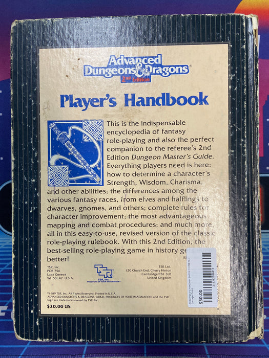 AD&D Player's Handbook 2nd Ed (©1998 HC ) Damaged Spine