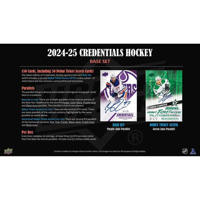 2024/25 Upper Deck Credentials Hockey (Hobby) (Box)
