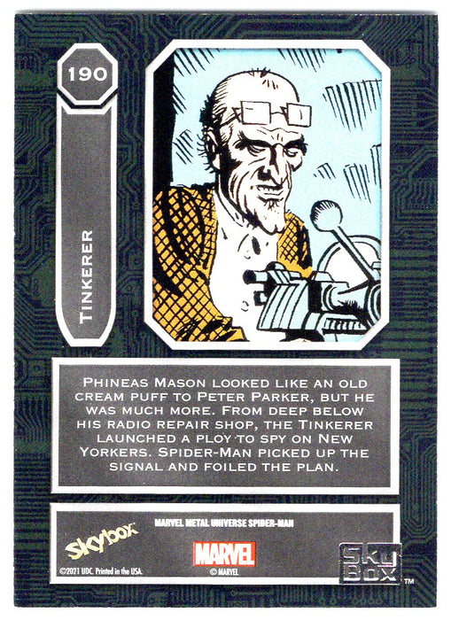 2022 SkyBox Marvel Metal Universe Spider-Man #190 Tinkerer SP