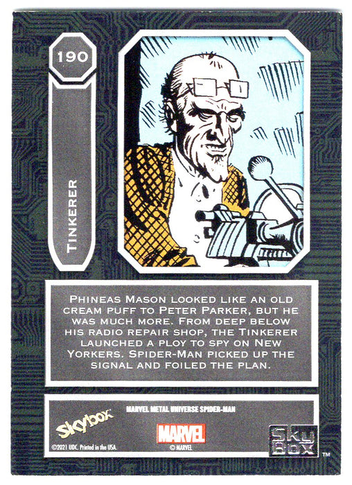 2022 SkyBox Marvel Metal Universe Spider-Man #190 Tinkerer SP