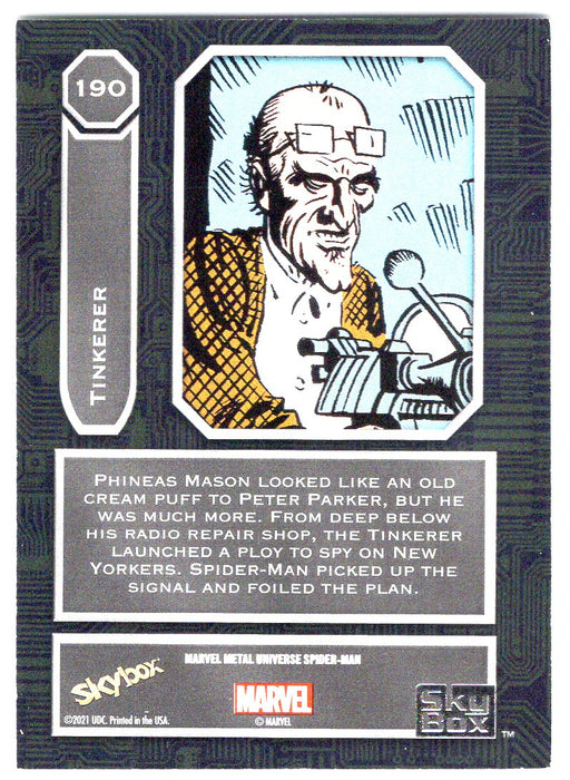 2022 SkyBox Marvel Metal Universe Spider-Man #190 Tinkerer SP